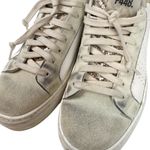 P448 Thea Platform Sneakers White Leather Metallic Heel Size 38/ US 7.5/8 Photo 11