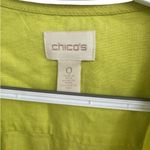 Chico's ‎ Lime Green Drape-Front Easy Linen Jacket Size 0 Lightweight Summer Photo 6