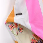 Maaji  Reversible One Piece Swimsuit Floral Striped Pink Orange White M Photo 2