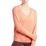 Athleta V Neck Sunrise Sweatshirt in Beach Peach Heather Plus Size 2X Photo 3