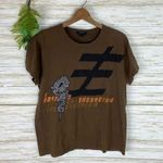 EXPRESS Y2K  Brown Asian Tattoo Dragon Graphic Tee Photo 0