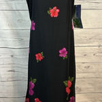 Jane Ashley NWT  Black Tropical Hibiscus Dress Medium Photo 0