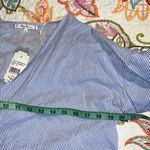 Willow & Clay  medium womens chambray striped wrap blouse ruffle sleeve v neck Photo 7