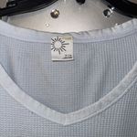 Aerie Light Blue V-Neck Waffle Knit Top Photo 2