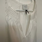 HD in Paris  by Anthropologie white ruffled poplin shirt sleeve shirt Photo 4