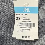 J. McLaughlin Women Hallie Sweater XS Wool Cardigan Long Line Zebra Gray Jacquard Photo 1