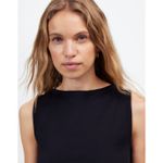 Madewell NEW  Sleeveless Boatneck Side Slit Tee Top Black Minimalist Cotton XS Photo 1