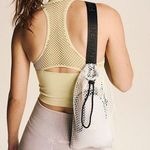 NEW Free People FP Movement Mini Mesh Bag Sling Shoulder Tote Crossbody White Photo 0