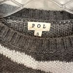POL Prudencia Zebra Sweater Women's Small Gray White Animal Print Crewneck Photo 1