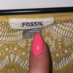 Fossil  Lace Ruffle Floral Top Women Small Scalloped Boho Y2K Cottage Mustard Photo 2