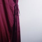 Baltic Born  Vara Satin Maxi Wrap Dress Wine Red Satin New Without Tags Photo 5