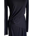 Fabletics  Black Brooke Knotted Waist Jersey Knit Dress Size Small Athleisure Photo 3