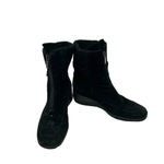 Aquatalia  Snow Boots Winter Weatherproof Suede Zip Front Combat Black Size‎ 7.5 Photo 3