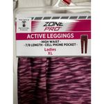 Zone Pro 301-004 NEW  Active Leggings High Waist Cell Phone Pocket XL Purple Pink Photo 2