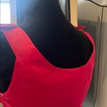 Elegant Red Ruffle Dress slim fit zips on side small Photo 3