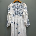 Johnny Was  Lulu Butterfly Embroidered Ruffle-sleeve Dress In White XS Photo 9