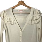Betsey Johnson Vintage Y2K Ruffle Cardigan Sweater Size M Coquette Shoujo Fairy Photo 1