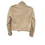 ZARA Cream Leather Biker Jacket for Women Photo 1