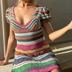 NWT Love the Label Larona Rainbow Crochet‎ Dress Size XS Pink Photo 0