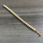 Crystal Gold Tone Tennis Bracelet Photo 1
