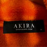 Akira Cozy Fleece Pullover Womens M Orange Cropped Half Zip Faux Fur Plush Y2K Photo 3