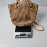 Woven Straw Crossbody Bag Purse Coastal Beachy Boho Nautical Hook and Loop Tan Photo 4