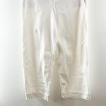 Spanx High Rise Cropped Twill Wide Leg Pants Trousers White Large Photo 9