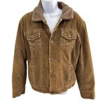 Aeropostale Aéropostale Brown Sherpa Lining Button Up Chest Pockets Denim Jacket Womens XL Photo 1