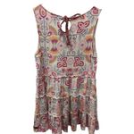 Matilda Jane Breathe Deeply Floral Ruffle Tunic Tank Top Mini Dress Size Medium Photo 2
