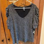 Worthington XL Puffed Sleeve Dress Shirt Gray Jacquard Stretch New NWT  Photo 0