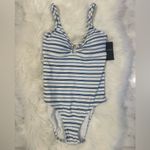 Ralph Lauren Lauren  Striped Ring Front One Piece Swimsuit New With Tags Photo 2