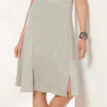 Soft Surroundings Tali Gray Knit A-Line Relaxed Casual Travel Dress - Sz S 💚🎀 Photo 0