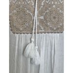 SUNDANCE Palace Pathway Tunic Ivory Gold Embroidered Tassel Tie Lace Photo 2