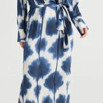New! BRAVE+TRUE Sampson Long Sleeve Shirt Dress Maxi‎ Sz Small $174 Blue Photo 0