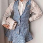 ZARA Ruffled Textured Pinafore Dress Photo 7