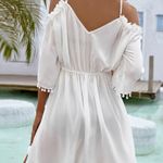 SheIn White Pom Pom Trim Cover-Up Photo 1