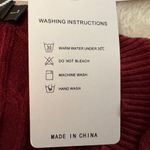 Merokeety Burgundy V-Neck Cable Knit Sweater Dress NWT Size L Photo 10