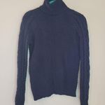 Lauren Ralph Lauren Navy Cableknit Turtleneck Sweater Blue Size XS Photo 0