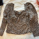 ZARA Leopard Poplin Top Photo 2