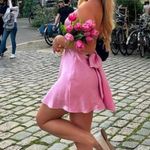 ZARA dress mini halter pink satin Bow  🍬 🎀 wedding party coctail bridal shower Photo 3