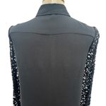 Claudie Pierlot Lace Sleeve Blouse Button Down Top Black Size 36 US 4 Photo 7