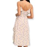 Lulus  Le Quartier Nude Floral Print Ruffled Midi Dress Photo 2