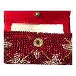 Vintage Beaded Evening Lipstick Case Holders Lot Red & Black Floral With Mirrors Photo 15