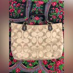 Coach Campbell Signature Handbag Large Brown Tan Sateen Purse Tote Career Preppy Photo 9