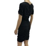 Aooksmery Black V Neck Cami Ruched Short Sleeve Formfit Mini Dress Womens Small Photo 5