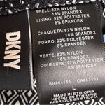 DKNY Ladies Swimsuit in Bandeau Maillot Black White Geo, Sz L, Front Shirring Photo 7