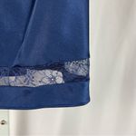 Victoria's Secret Medium Satin Lace V Neck Navy Blue Crop Tank Top Lingerie Photo 3