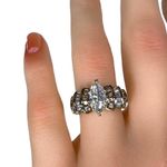 14KT GENUINE MOISSANITE & DIAMOND 2.21 CARAT WEIGHTY SOLID YELLOW GOLD RING Photo 10