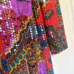 Anne Crimmins Art deco Sequin/Beaded Top 100% Silk Embellished Women's size 12 Purple Photo 3