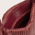 Burgundy red Classy slouchy one strap knot clutch pleated tote shoulder hand bag purse Photo 2